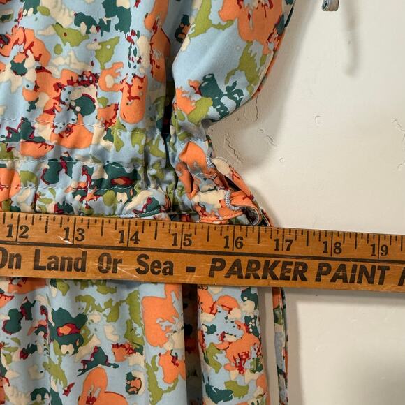 Toad & Co Women's Sunkissed Tiered Dress Floral Maxi Tank Medium Blue Green - Picture 5 of 9